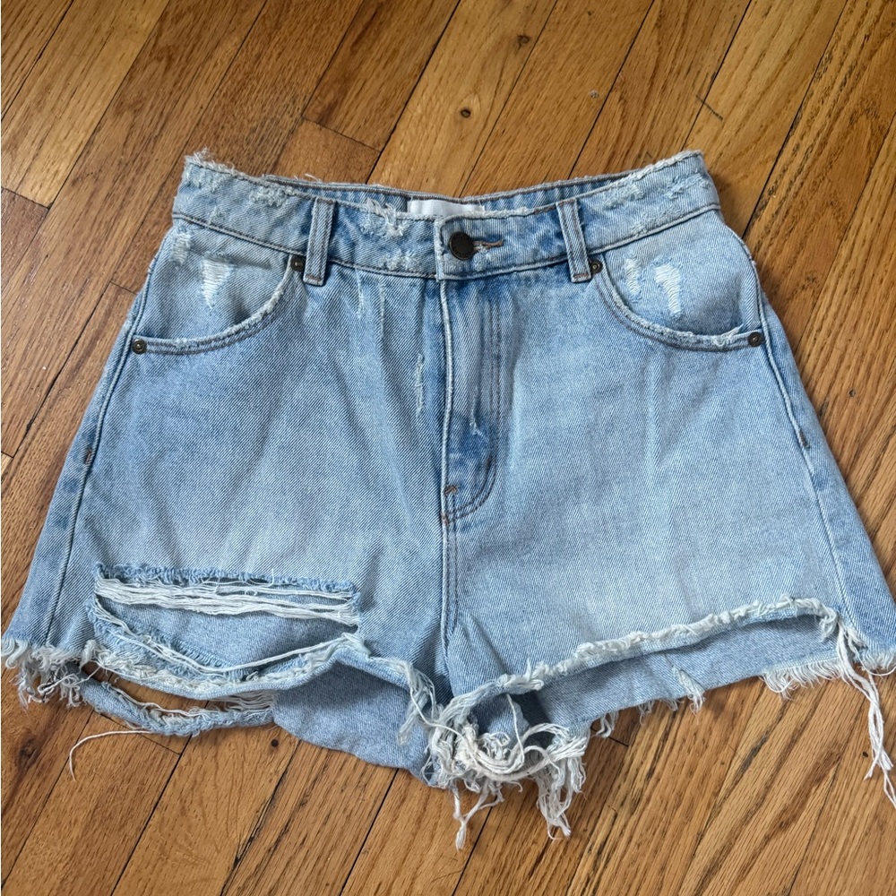 ROLLA'S Blue Distressed Jean Shorts